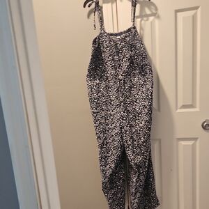 Floral Blue and White Jumpsuit